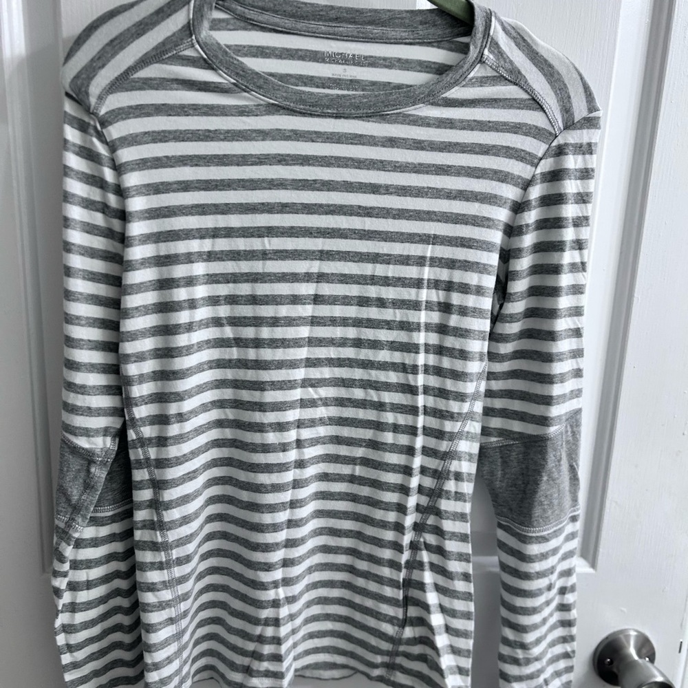 Michael Kors Gray and White Striped Shirt